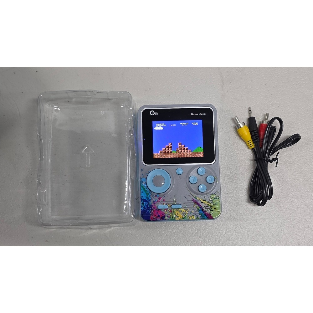 G5 Game Box Handheld Retro Console 3.0 Inch Color Screen Gray Splatter 500 Games